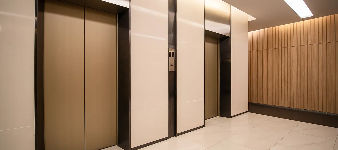Lift lobby with two lift doors