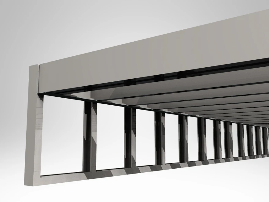 3D render of a load-bearing light gauge steel wall panel